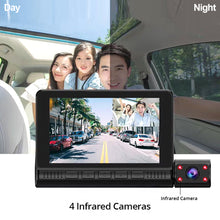 Load image into Gallery viewer, 4 In Car Video Recorder Dash Cam Blcak Box IPS 1080P HD Touch Screen Mirror Recorder DVR 3 Lens Dash Camera Cars Camcorder
