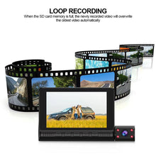Load image into Gallery viewer, 4 In Car Video Recorder Dash Cam Blcak Box IPS 1080P HD Touch Screen Mirror Recorder DVR 3 Lens Dash Camera Cars Camcorder
