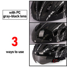 Load image into Gallery viewer, Magnetic Visor Goggles Integrated Bicycle Helmet Ultralight Road Mtb Mountain Bike Ventilated Cycling Helmet Safety Cap

