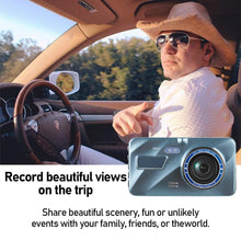 Load image into Gallery viewer, 4" Full HD Dashcam Dual Lens Car DVR Camera Rear View Dual Lens Video Recorder Cycle 1080P Video Mirror Recorder Dash Cam
