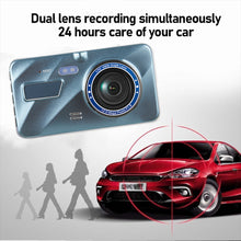 Load image into Gallery viewer, 4" Full HD Dashcam Dual Lens Car DVR Camera Rear View Dual Lens Video Recorder Cycle 1080P Video Mirror Recorder Dash Cam
