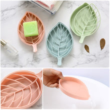 Load image into Gallery viewer, Bathroom Soap Box Soap Holder Double Layer Leaf Shape Dish Storage Non-slip Toilet Kitchen Drain Soap Holder Household Tray
