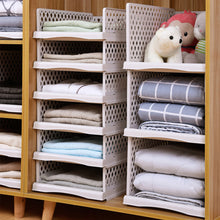 Load image into Gallery viewer, Folding Clothes Organization Wardrobe Organizer Cloth Storage High Capacity Stackable Drawer Basket Cabinet Underwear Box
