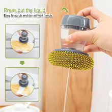 Load image into Gallery viewer, Dish Washing Brush Short Handle Emery Magic Sponge Brush Kitchen Soap Dispensing Palm Brush Kitchen Washing Cleaning Tool
