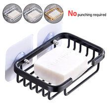Load image into Gallery viewer, Bathroom Soap Box Soap Holder Toilet Kitchen Dish Storage Space Aluminum Drain Soap Holder Bathroom Storage Sticky Wall

