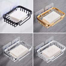 Load image into Gallery viewer, Bathroom Soap Box Soap Holder Toilet Kitchen Dish Storage Space Aluminum Drain Soap Holder Bathroom Storage Sticky Wall
