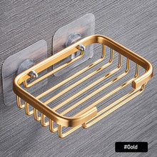 Load image into Gallery viewer, Bathroom Soap Box Soap Holder Toilet Kitchen Dish Storage Space Aluminum Drain Soap Holder Bathroom Storage Sticky Wall
