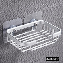 Load image into Gallery viewer, Bathroom Soap Box Soap Holder Toilet Kitchen Dish Storage Space Aluminum Drain Soap Holder Bathroom Storage Sticky Wall
