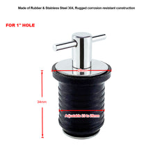 Load image into Gallery viewer, Stainless Steel 304 Handle Rubber Drain Plug T-Handle Twist-in Hull Bilge Transom Seawall Marine Boat Yacht Accessories
