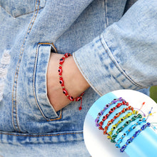 Load image into Gallery viewer, Women Knitted Palm Eye Demon Evil Eye Lucky Bracelet Resin Bracelets Simple Beaded Chain Adjustable Couple Bracelet Accessories
