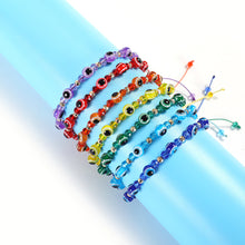 Load image into Gallery viewer, Women Knitted Palm Eye Demon Evil Eye Lucky Bracelet Resin Bracelets Simple Beaded Chain Adjustable Couple Bracelet Accessories
