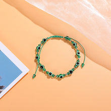 Load image into Gallery viewer, Women Knitted Palm Eye Demon Evil Eye Lucky Bracelet Resin Bracelets Simple Beaded Chain Adjustable Couple Bracelet Accessories
