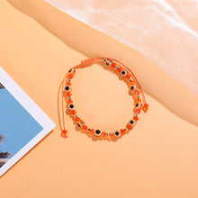 Load image into Gallery viewer, Women Knitted Palm Eye Demon Evil Eye Lucky Bracelet Resin Bracelets Simple Beaded Chain Adjustable Couple Bracelet Accessories
