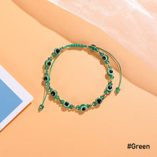 Load image into Gallery viewer, Women Knitted Palm Eye Demon Evil Eye Lucky Bracelet Resin Bracelets Simple Beaded Chain Adjustable Couple Bracelet Accessories

