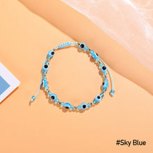 Load image into Gallery viewer, Women Knitted Palm Eye Demon Evil Eye Lucky Bracelet Resin Bracelets Simple Beaded Chain Adjustable Couple Bracelet Accessories
