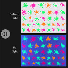 Load image into Gallery viewer, Luminous Effect Nail Sticker Flame Snake Skin Texture Design Tips Glitter Nail Art Decoration Stickers Adhesive Manicure Sticker
