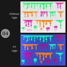 Load image into Gallery viewer, Luminous Effect Nail Sticker Flame Snake Skin Texture Design Tips Glitter Nail Art Decoration Stickers Adhesive Manicure Sticker
