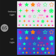 Load image into Gallery viewer, Luminous Effect Nail Sticker Flame Snake Skin Texture Design Tips Glitter Nail Art Decoration Stickers Adhesive Manicure Sticker
