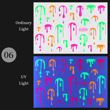 Load image into Gallery viewer, Luminous Effect Nail Sticker Flame Snake Skin Texture Design Tips Glitter Nail Art Decoration Stickers Adhesive Manicure Sticker
