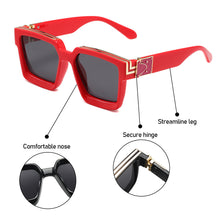 Load image into Gallery viewer, Women Big Motion Frame Sunglasses Fashion Square Frame Retro Large Square Decorative Pattern Sunglasses Versatile
