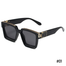 Load image into Gallery viewer, Women Big Motion Frame Sunglasses Fashion Square Frame Retro Large Square Decorative Pattern Sunglasses Versatile

