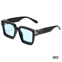 Load image into Gallery viewer, Women Big Motion Frame Sunglasses Fashion Square Frame Retro Large Square Decorative Pattern Sunglasses Versatile
