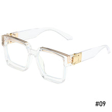 Load image into Gallery viewer, Women Big Motion Frame Sunglasses Fashion Square Frame Retro Large Square Decorative Pattern Sunglasses Versatile
