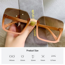 Load image into Gallery viewer, Fashion Square Frame Retro Large Square Decorative Pattern Sunglasses Women Versatile Big Motion Frame Sunglasses
