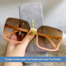 Load image into Gallery viewer, Fashion Square Frame Retro Large Square Decorative Pattern Sunglasses Women Versatile Big Motion Frame Sunglasses
