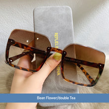 Load image into Gallery viewer, Fashion Square Frame Retro Large Square Decorative Pattern Sunglasses Women Versatile Big Motion Frame Sunglasses

