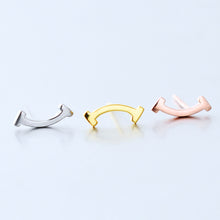 Load image into Gallery viewer, Fashion 925 Sterling Silver Expression Smile Stud Earrings Simple Korean U-shaped Earrings Women Accessories Jewelry
