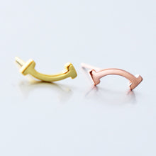 Load image into Gallery viewer, Fashion 925 Sterling Silver Expression Smile Stud Earrings Simple Korean U-shaped Earrings Women Accessories Jewelry
