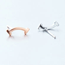 Load image into Gallery viewer, Fashion 925 Sterling Silver Expression Smile Stud Earrings Simple Korean U-shaped Earrings Women Accessories Jewelry
