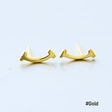 Load image into Gallery viewer, Fashion 925 Sterling Silver Expression Smile Stud Earrings Simple Korean U-shaped Earrings Women Accessories Jewelry
