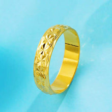 Load image into Gallery viewer, 5mm Car Rice Word Flower Closed Ring Ring Plated 24K Gold Vietnam Sand Gold Ring Brass Gold Plated Lovers Ring Jewelry
