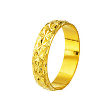 Load image into Gallery viewer, 5mm Car Rice Word Flower Closed Ring Ring Plated 24K Gold Vietnam Sand Gold Ring Brass Gold Plated Lovers Ring Jewelry
