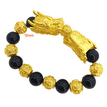 Load image into Gallery viewer, Vietnamese Sand Gold Double Dragon Head Hand String Gold 3D Beads Style Female Bracelet Couple Fortunate Jewelry Gift
