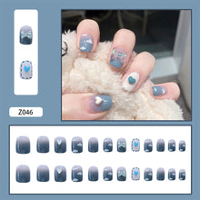 Load image into Gallery viewer, 24pcs/set Butterfly Diamond Nail Pieces Nail Patch Removable Fake Nails Extensions Artificial Nail Art Accessories
