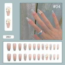 Load image into Gallery viewer, 24pcs/set Butterfly Diamond Nail Pieces Nail Patch Removable Fake Nails Extensions Artificial Nail Art Accessories
