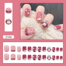 Load image into Gallery viewer, 24pcs/set Removable Nail Sticker Multicolor Fake Nails Full Cover Nail Art Glue Nail Chip Extensions Artificial Nail Art Accessories
