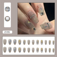 Load image into Gallery viewer, 24pcs/set Removable Nail Sticker Multicolor Fake Nails Full Cover Nail Art Glue Nail Chip Extensions Artificial Nail Art Accessories
