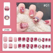 Load image into Gallery viewer, 24pcs/set Removable Nail Sticker Multicolor Fake Nails Full Cover Nail Art Glue Nail Chip Extensions Artificial Nail Art Accessories
