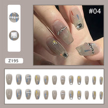 Load image into Gallery viewer, 24pcs/set Removable Nail Sticker Multicolor Fake Nails Full Cover Nail Art Glue Nail Chip Extensions Artificial Nail Art Accessories
