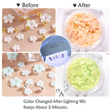 Load image into Gallery viewer, Light Changing Petal Resin Five-petal Flower Small Steel Ball Mixed Nail Decoration Nail Art DIY Nail Accessories
