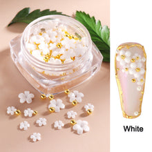 Load image into Gallery viewer, Light Changing Petal Resin Five-petal Flower Small Steel Ball Mixed Nail Decoration Nail Art DIY Nail Accessories
