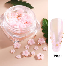 Load image into Gallery viewer, Light Changing Petal Resin Five-petal Flower Small Steel Ball Mixed Nail Decoration Nail Art DIY Nail Accessories
