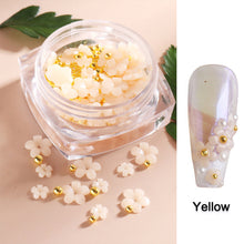 Load image into Gallery viewer, Light Changing Petal Resin Five-petal Flower Small Steel Ball Mixed Nail Decoration Nail Art DIY Nail Accessories
