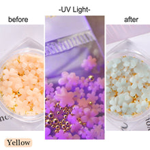 Load image into Gallery viewer, Light Changing Petal Resin Five-petal Flower Small Steel Ball Mixed Nail Decoration Nail Art DIY Nail Accessories
