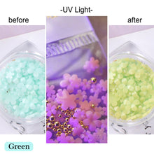 Load image into Gallery viewer, Light Changing Petal Resin Five-petal Flower Small Steel Ball Mixed Nail Decoration Nail Art DIY Nail Accessories
