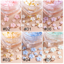 Load image into Gallery viewer, Light Changing Petal Resin Five-petal Flower Small Steel Ball Mixed Nail Decoration Nail Art DIY Nail Accessories
